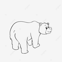 动画人物背影免抠元素|bear clipart black and white 手绘卡通熊背影
