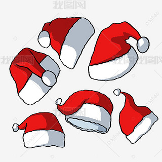 圣诞节帽子手绘卡通红色圣诞帽