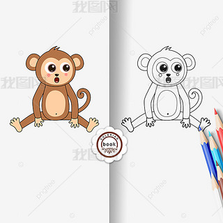 monkey clipart black and white ͯڰ߸ɰͿɫ