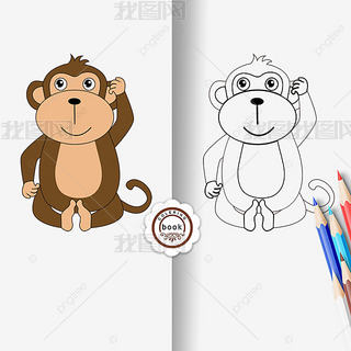 monkey clipart black and white ͯڰ߸ɰС