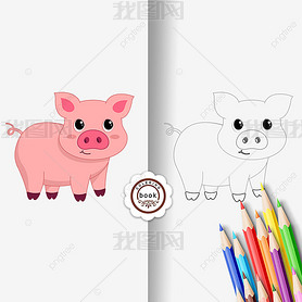 pig clipart black and white Ϳɫڰ߸ɰ