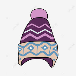 一个彩色花纹冬季儿童帽子