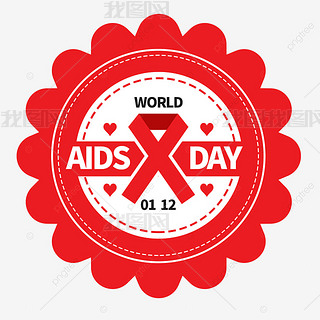 红色花边圆环宣传图案