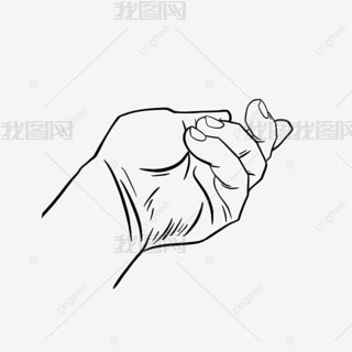 սָhand black and white clipart