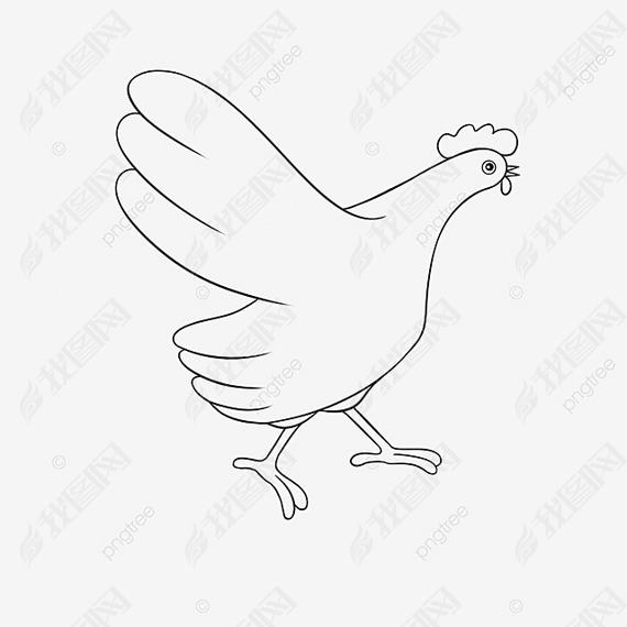 chicken clipart black and white õļ