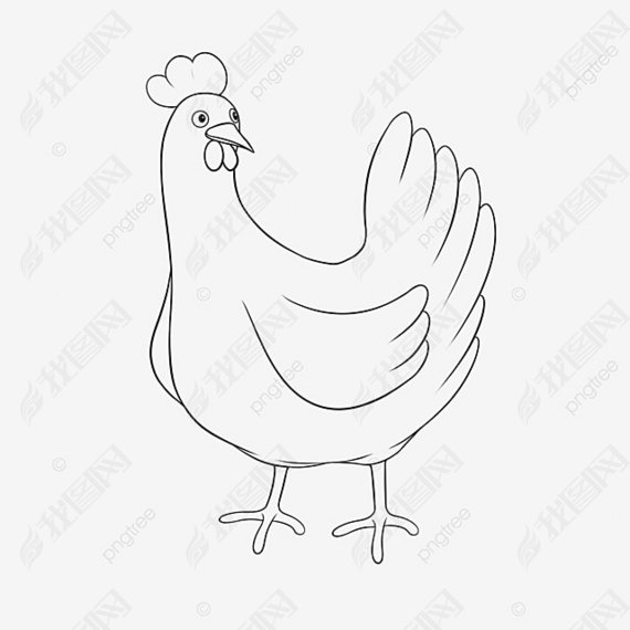 chicken clipart black and white ɰС