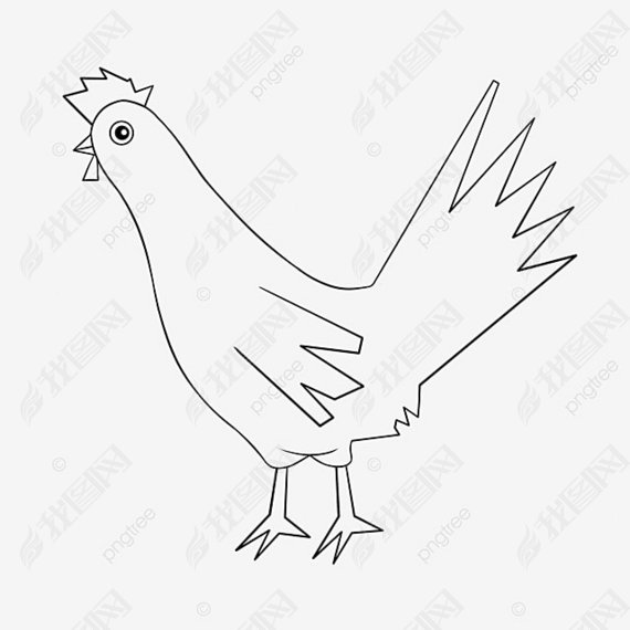 chicken clipart black and white ļ