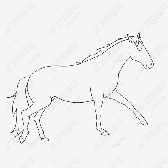 horse clipart black and white 