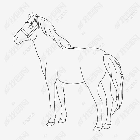 horse clipart black and white 