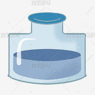 香水瓶三视图手绘免抠元素|淡蓝色手绘卡通香水瓶