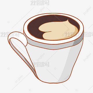 爱心拉花图案的卡布奇诺