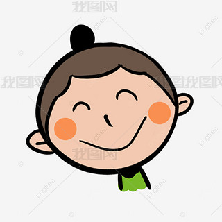 菠萝头卡通人物免抠元素|可爱丸子头卡通人物