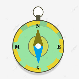 绿色指针平面方向指南针