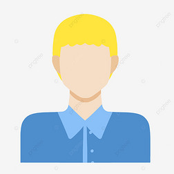男生最新发型免抠元素|黄头发蓝色衬衣男生卡通人物头像