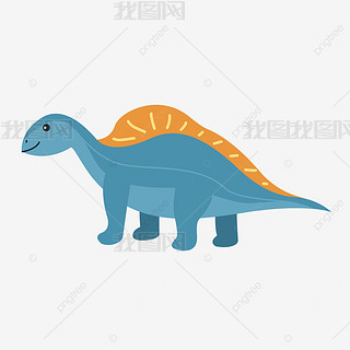 活着卡通免抠元素|绿色食草龙可爱卡通恐龙