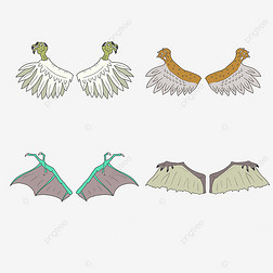 卡通可爱龙怪物翅膀