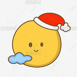 红色帽子月亮可爱天气剪贴画