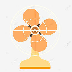 电风扇卡通免抠元素|电风扇卡通橘色绘画图片创意