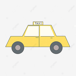 出租车汽车绘画图片卡通黄色