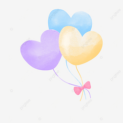 爱心气球透明蝴蝶结粉色图片绘画