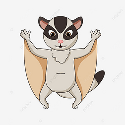 蜜袋鼯图库免抠元素|蜜袋鼯鼯鼠打招呼快乐