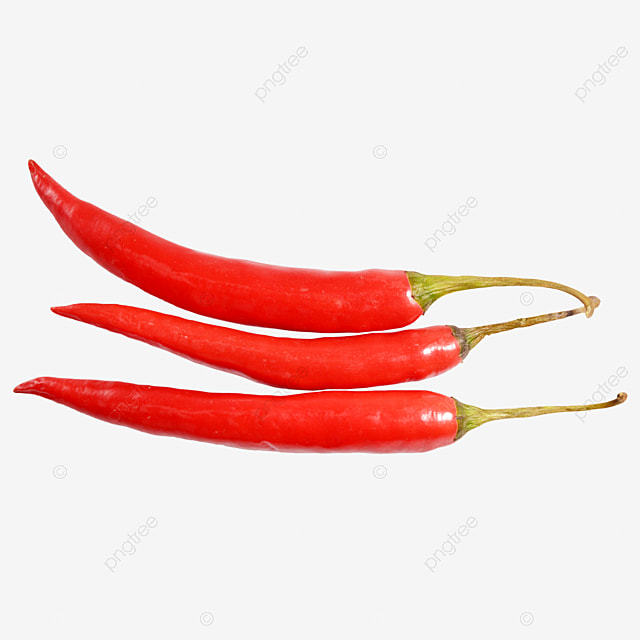 三根整齐的红色美味有机细长辣椒