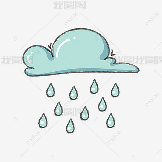 蓝色云朵雨点剪贴画