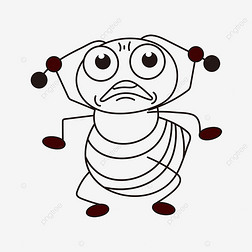 网格线免抠元素|暴躁的蚂蚁剪贴画黑白