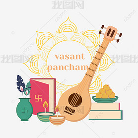 ӡ vasant panchami ͼװβ廭