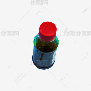 一个红色瓶盖药瓶