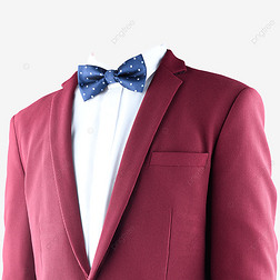 领结红西装摄影图白衬衫