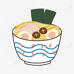 鸡蛋面面条碗卡通创意绘画图案
