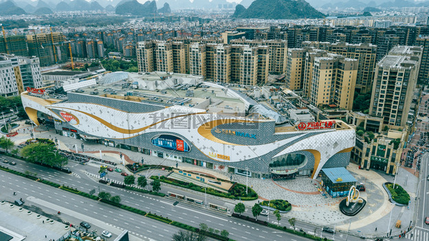 航拍实拍万达商业广场