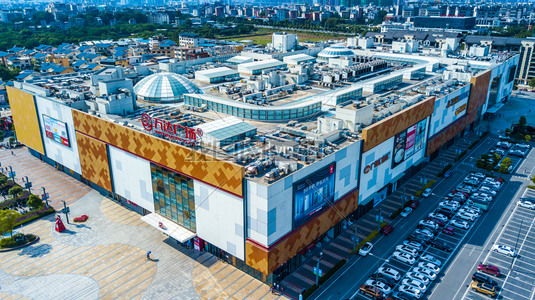 航拍万达购物中心购物广场百货城市建筑免抠元素