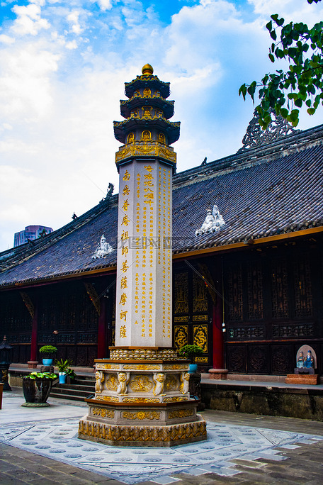 疫后四川成都风光大慈寺一角
