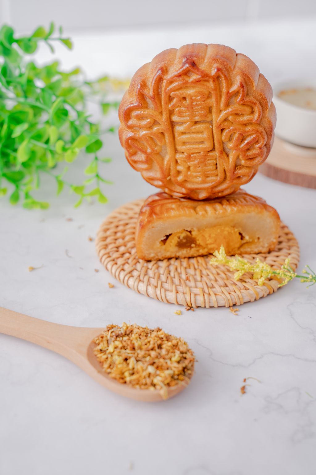 清新桂花茶月饼