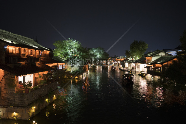 苏州周庄江南水乡夜景
