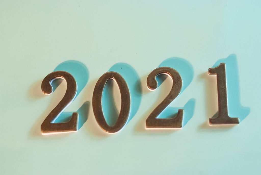 复古铜色金属数字2021