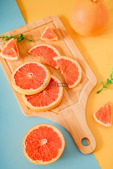 西柚水果创意摆拍