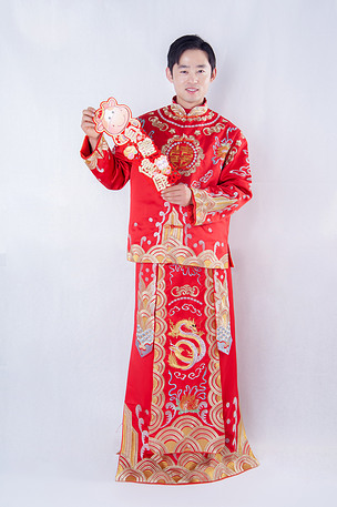 新年喜庆男士秀禾装高清摄影人像图下载-编号26813879-人物情感-我