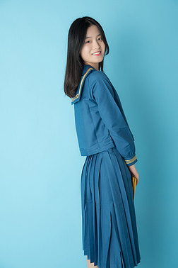 美女jk学生套装人像摄影图