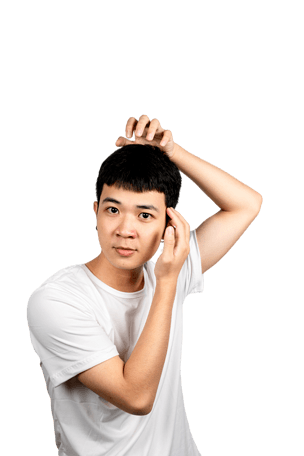 青年男性面部动作上半身展示免抠元素