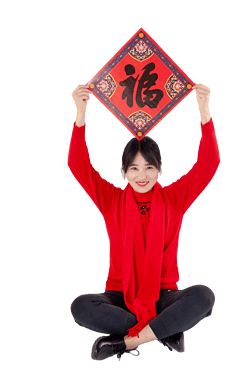 新年喜庆主题美女高清摄影图免抠元素