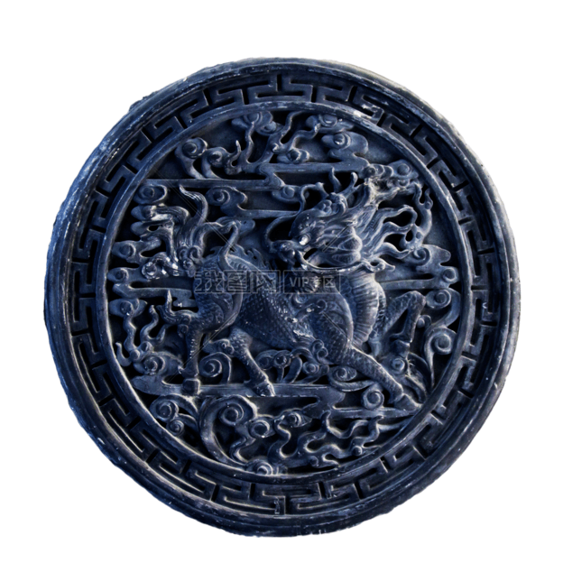 老墙上的麒麟浮雕免抠元素