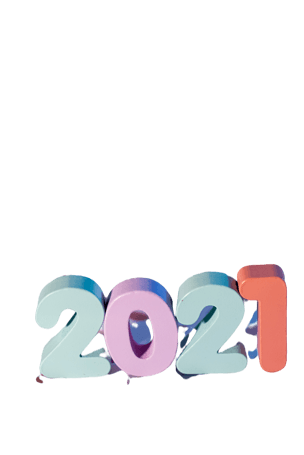 牛年数字2021免抠元素