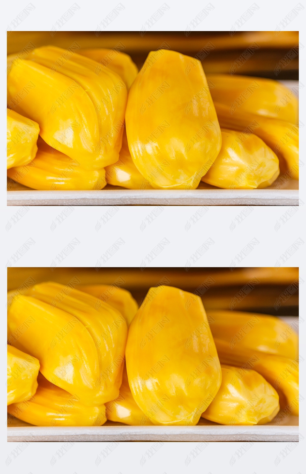 Piece of yellow jackfruit meat balls.closeup shot. (jackfruit) 
