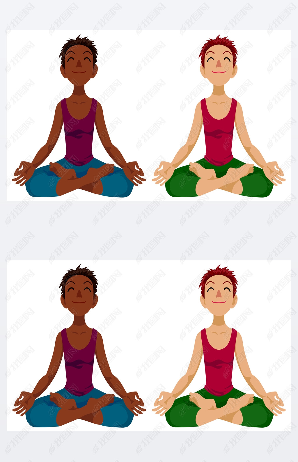 Girl in yoga lotus position. 