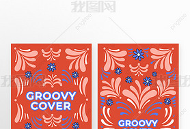 groovy psychedelic covers red blue