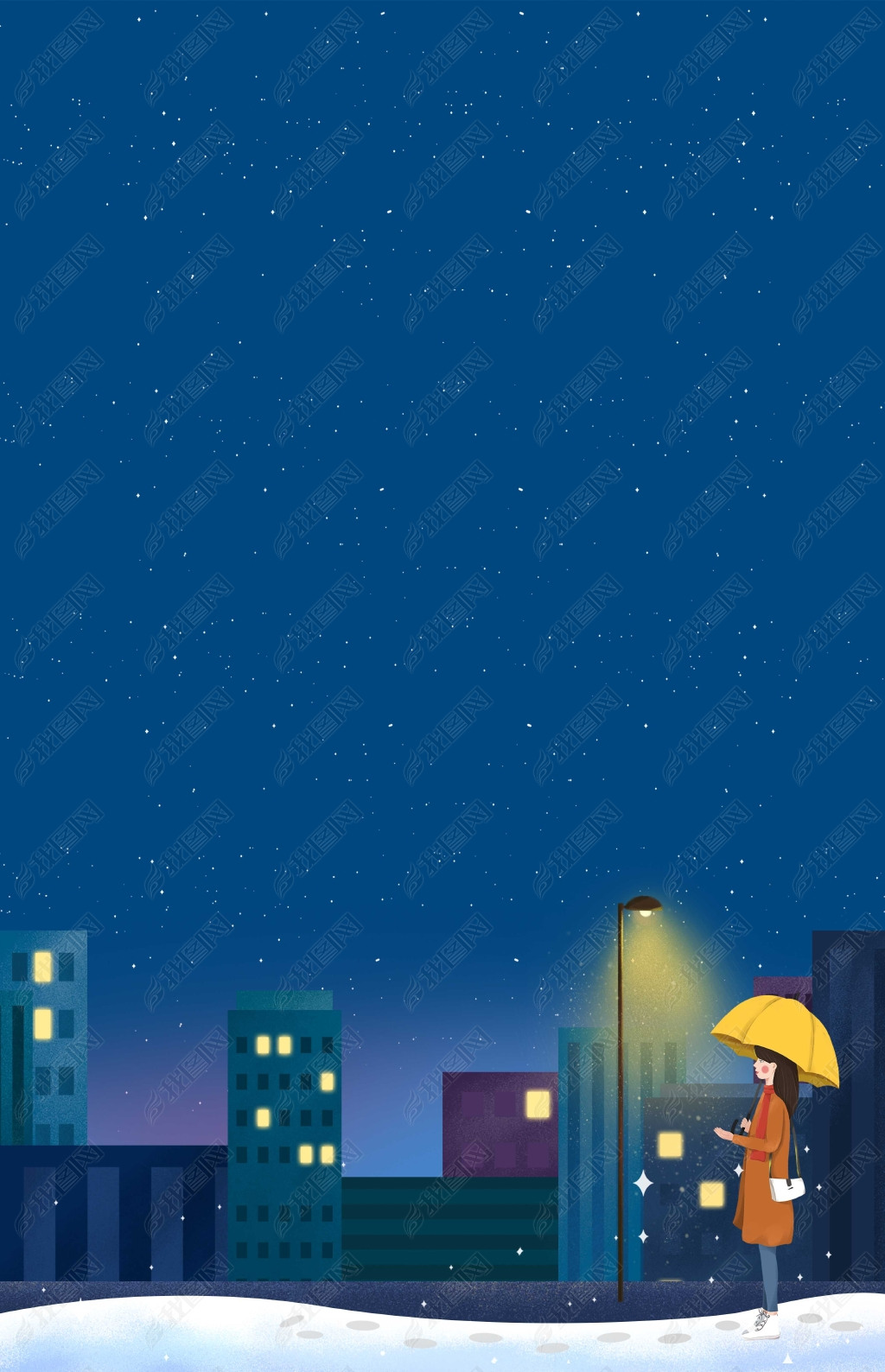 原创城市生活之夜晚回家的女孩