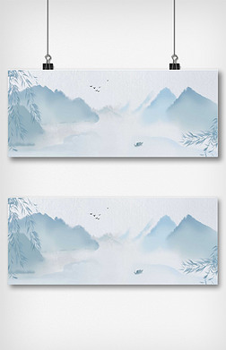 古风合成照片创意背景|古风水墨背景合成海